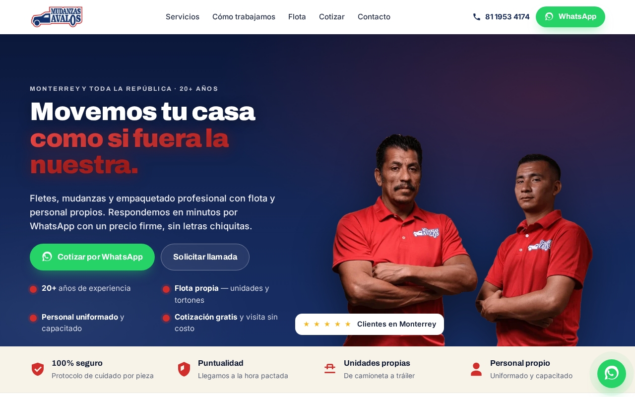 Mudanzas Ávalos · cliente Compartamos Redes